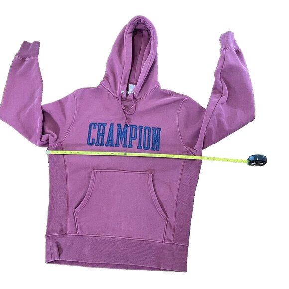 Champion Reverse Weave Hoodie Medium Spell Out Logo Unisex Outdoor Heavy Weight - Picture 3 of 13